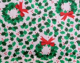 Couronne de Noël vintage en coton à courtepointe, 3 yards continus, 44 po. de large