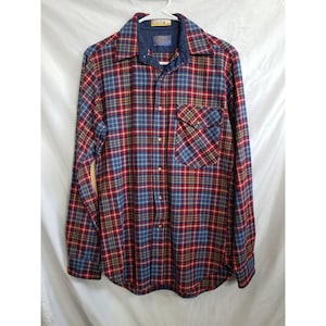 Pendleton Lobo Kariertes Hemd, Wildleder Elbow Patches (Größe S)