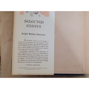Selected Essays Ralph Waldo Emerson 1949 Hardback Dust Cover Shows Wear bild 6