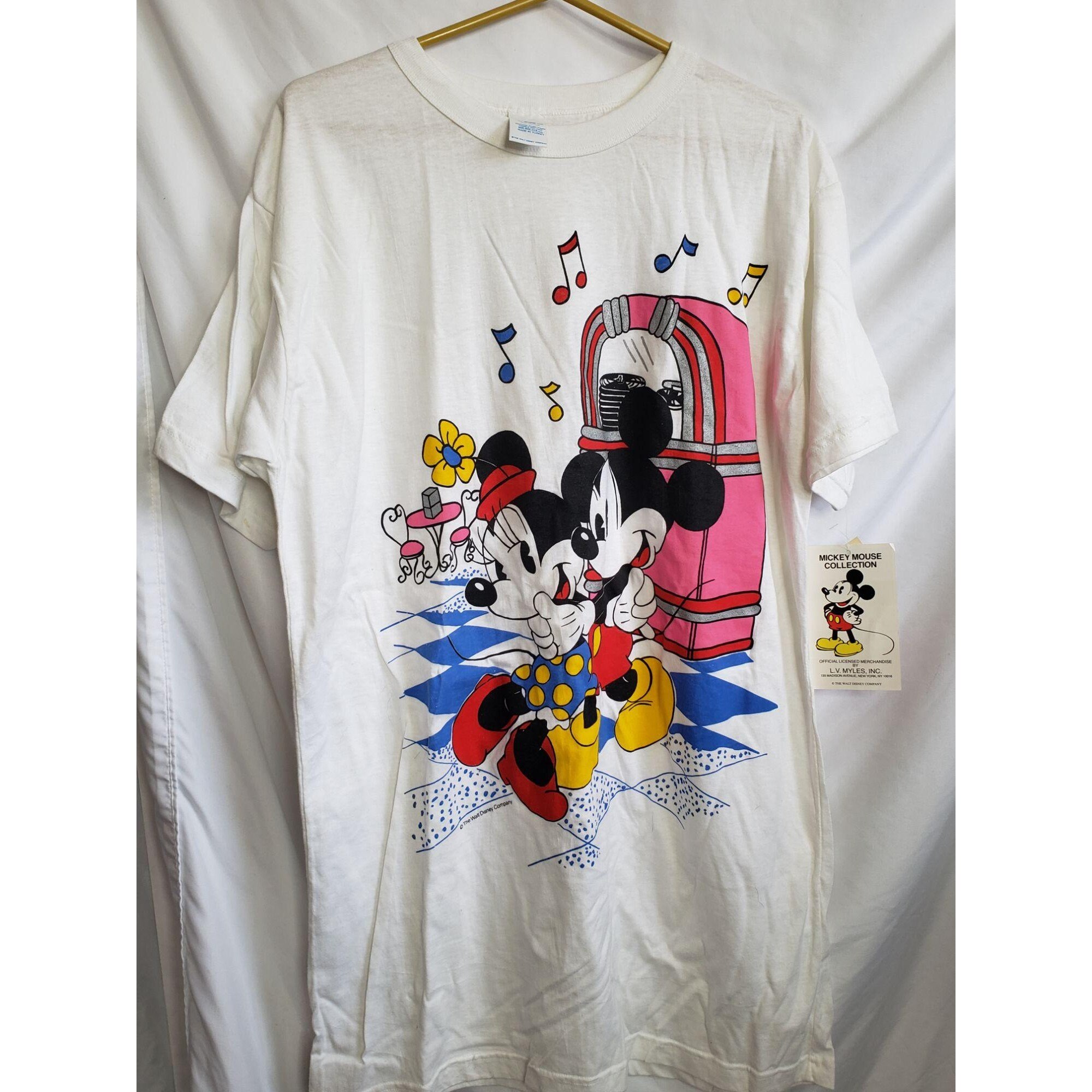 Mickey Minnie Productions Juke Box Tshirt Night Sleep Shirt 