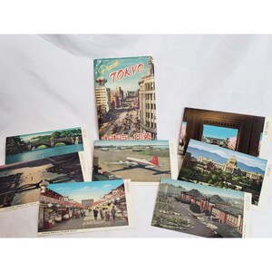 Vintage Tokyo Tourist ansichtkaarten set van 7 originele enveloppen ongebruikt onbeschreven