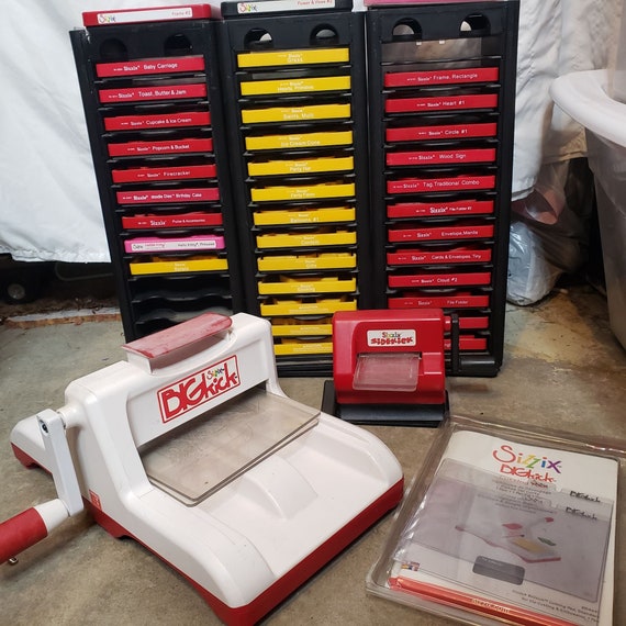 Sizzix Big Kick Sidekick 50 Dies and 3 Storage Tower Lot Preowned