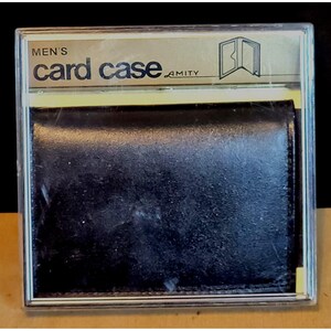 Estojo para cartão Amity Vintage Couro de vaca Caixa original Sem uso Sem inserção de plástico