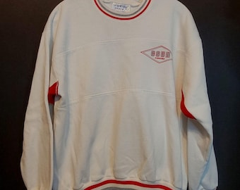 vintage College Sweatshirt CSUH Pioneers University Place Pullover Blanc Petit
