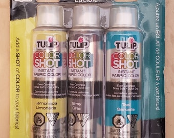 Tulip Color Shot Instant Fabric Color 3 Pack Firefly Lemonade Gray Teal 2015