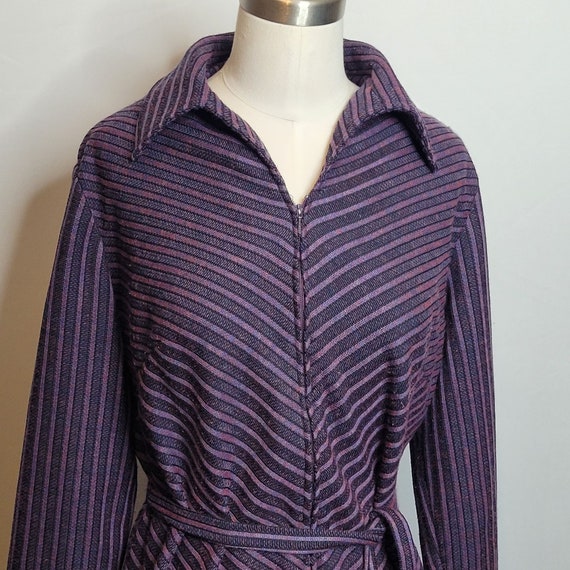 Vintage Shirt Dress Amy Adams Stripe Belted Tie N… - image 3