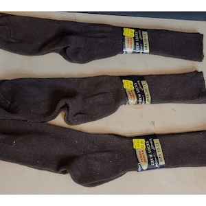 Vintage Crew Socks Turbo H Bulk 3 Pair Brown Kmart Shoe Size 6-12 Acrylic Nylon