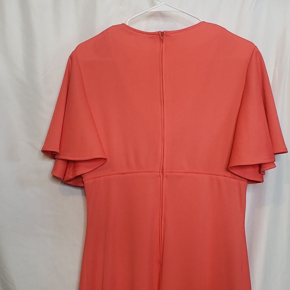 Flutter Sleeves A-line Empire Waist Long Chiffon Dreses Pool