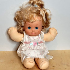Vintage Magische Puppen 1989 Mattel Original Weißes Kleid Outfit 36 In Blond