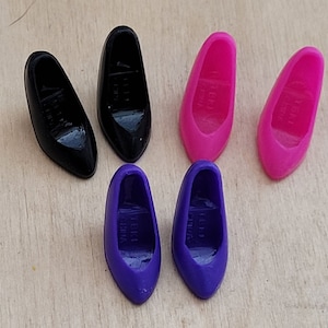Vintage Barbie Heels Pumps 3 Pairs Pink Purple Black Plastic China