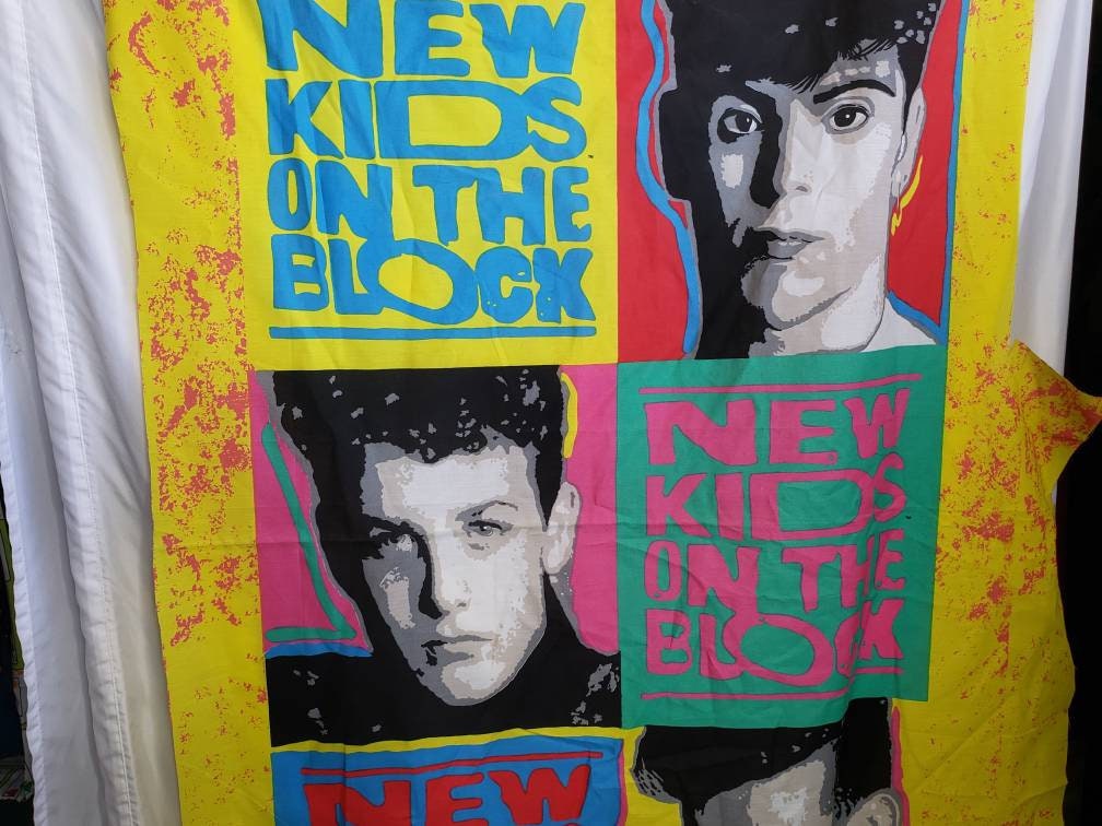 New Kids on the Block Fabric Panel NKOTB 1990 Original Vintage 70