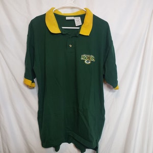 Vintage 1998 NFLP Green Bay Packers Polo Tshirt Adult Size Large Cotton