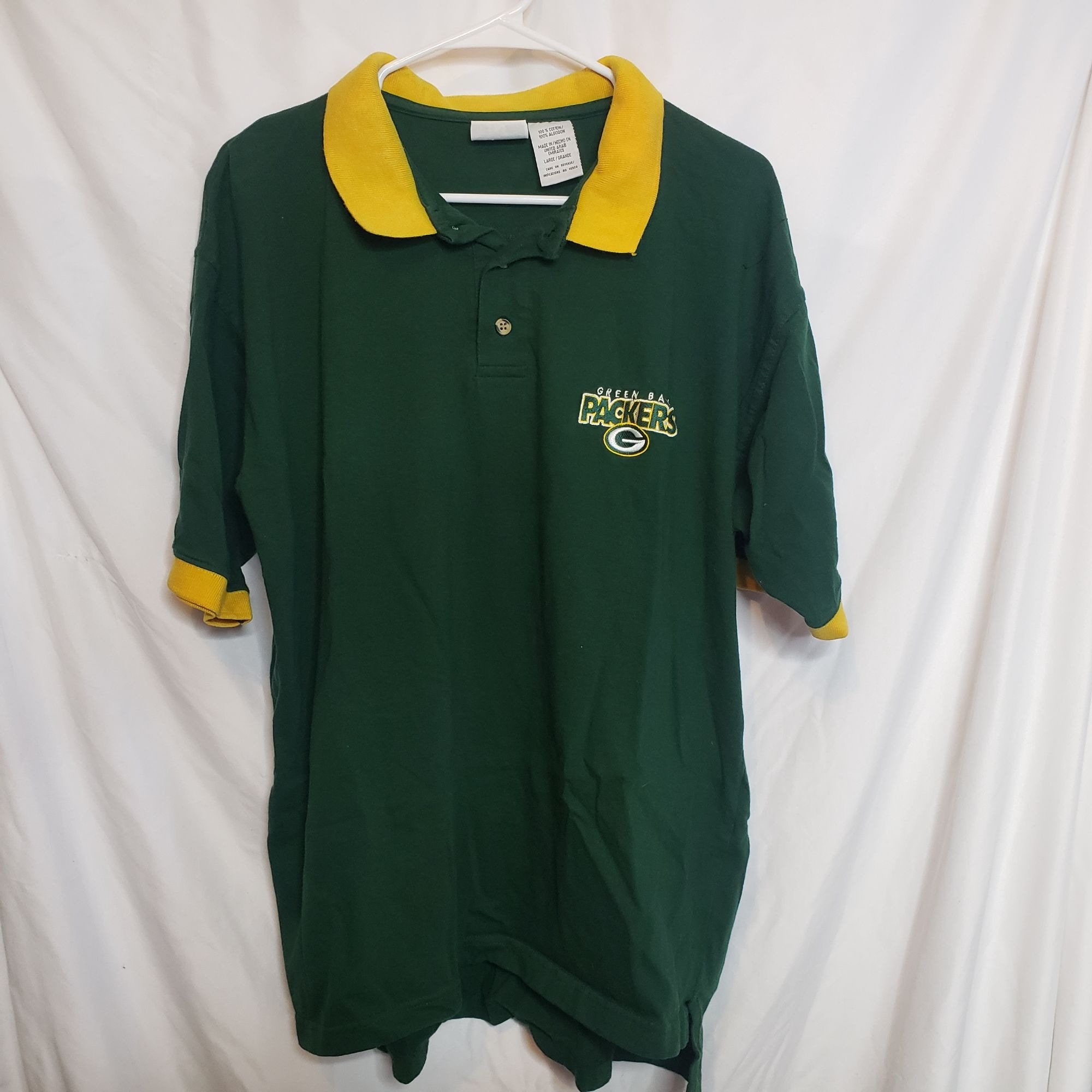 Vintage 1998 NFLP Green Bay Packers Polo Tshirt Adult Size 