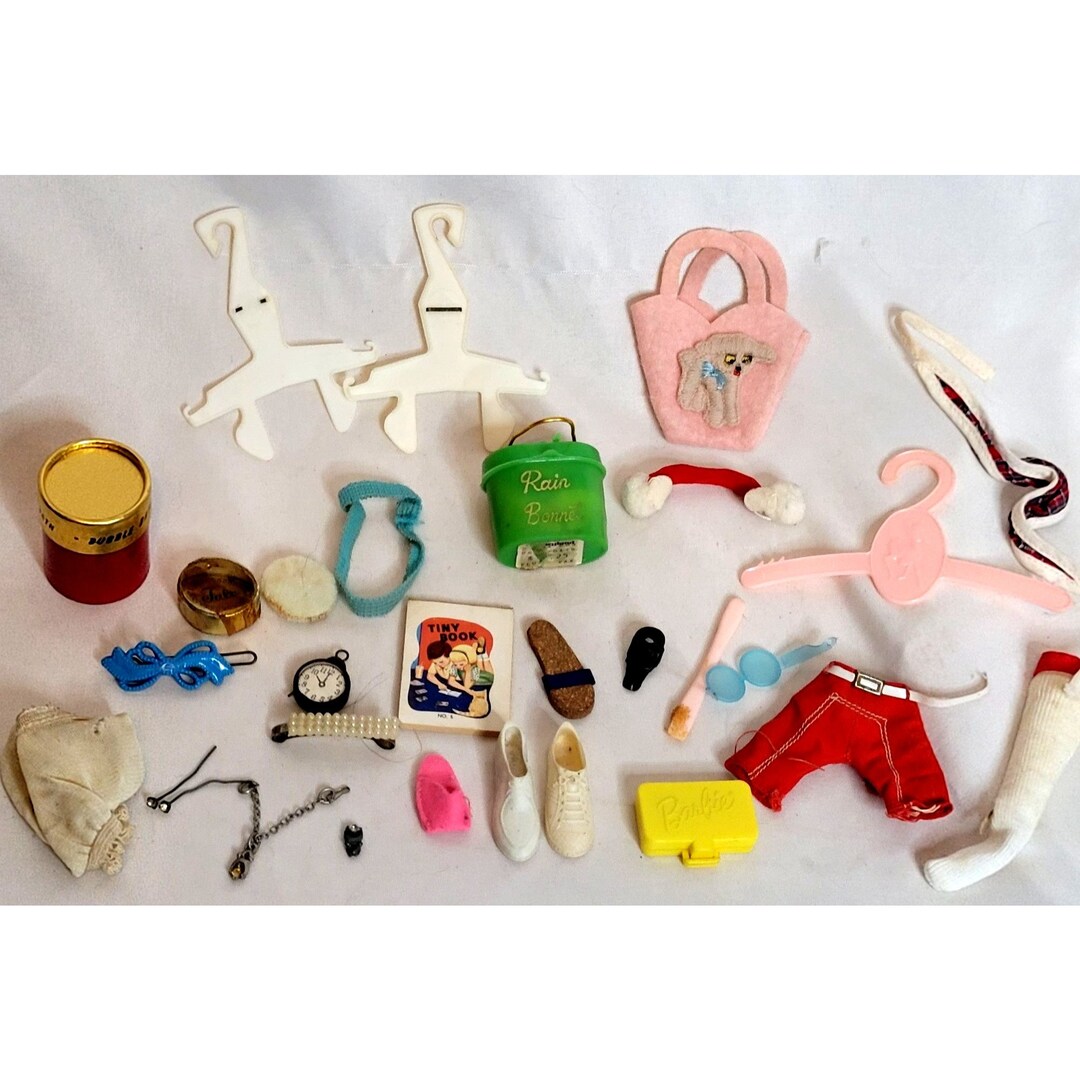 Vintage Barbie Accessory Lot 60s 70s Jewelry Makeup Shoes and Misc