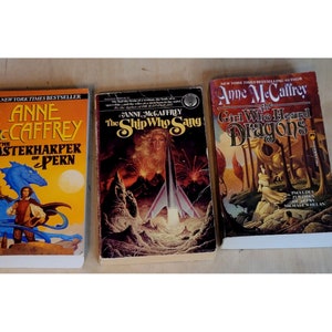 Vintage Anne McCaffrey Book Lot of 3 Paperback 70s 90s Show Wear