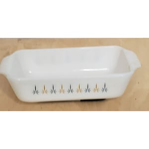 Vintage Fire King Anchor Hocking Loaf Baking Pan Dish MCM Star Burst 1 Quart