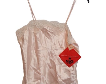 Camisola rosa vintage de poliéster, talla pequeña, sin usar, con etiquetas originales de Body Chic