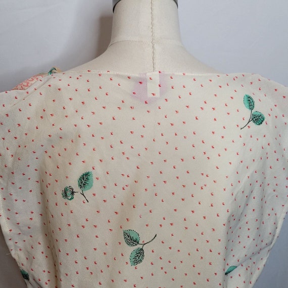 Vintage 70s Border Print Dress Cowl Neck Floral P… - image 7