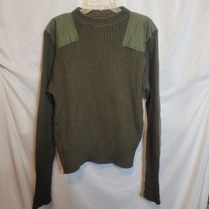Wool Marines Sweater Green Vintage Uniform Issued Pullover Size 40 Sm Med