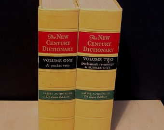 New Century Dictionary Volume One and Two 1952 Hardback Set of 2 Books