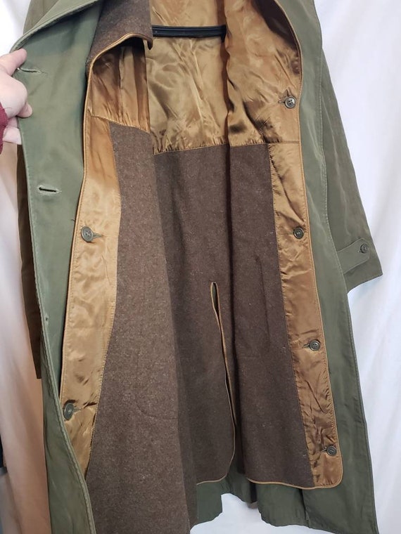 Vintage Military Trench Coat Removable Wool Liner Dar   Gem
