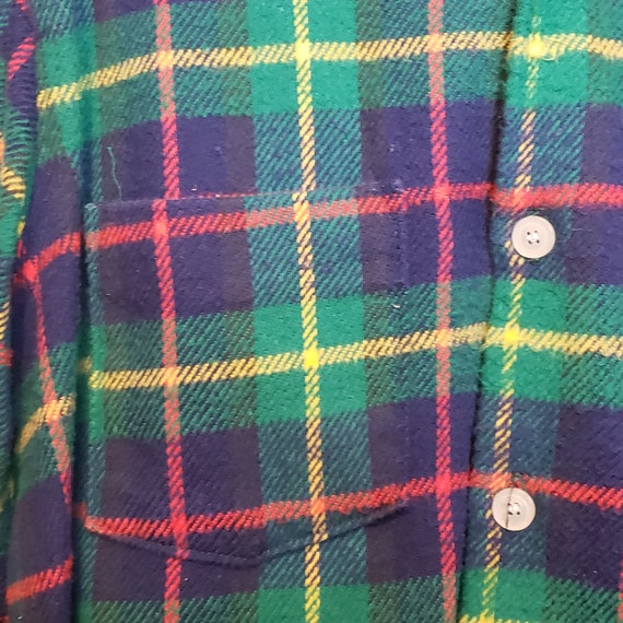 Vintage Winchester Flannel Shirt Green Red Yellow… - image 3