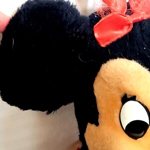 Vintage Minnie Mouse Plush 11 Inches 60s 70s Retro Red Dress Pinafore image 4