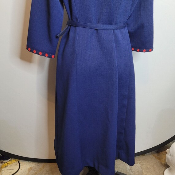Vintage Dress Damon Dress Navy Blue Red Trim Zip … - image 10