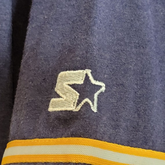 Starter Baseball Jersey Shirt Navy Yellow Long Sl… - image 3