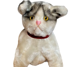 ヴィンテージ シュタイフ スージーキャット、1950年代製、首が動く子猫