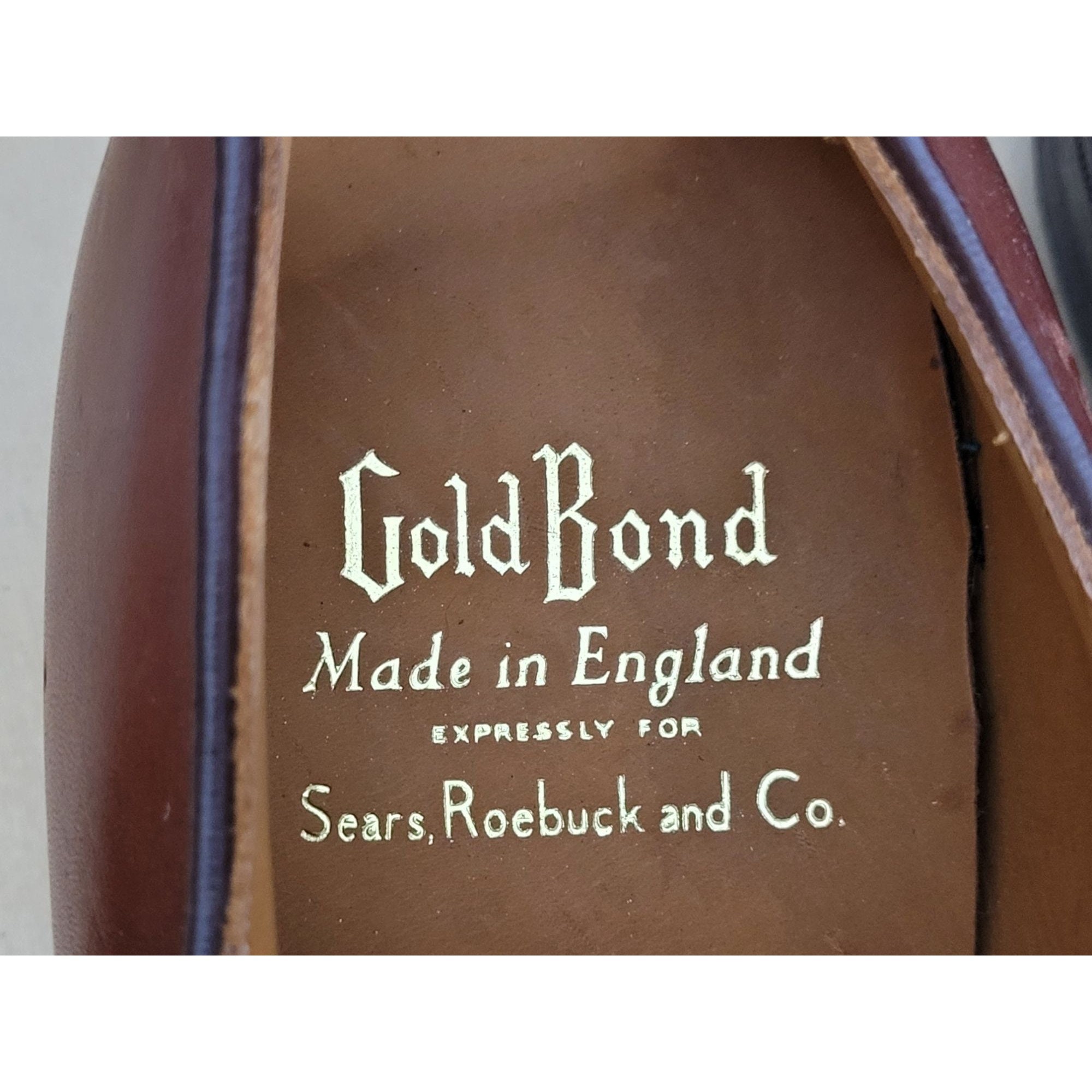 Vintage Golf Shoes England 50s 60s Brown Leather Gold Bond Sears Roebuck Vintage Golf Shoes England 50s 60s Brown Leather Gold Bond  main image 4