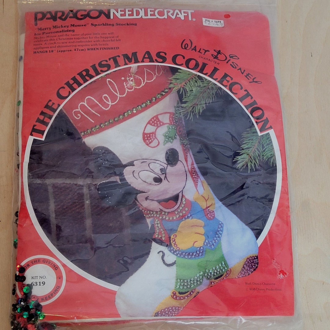 Vintage Disney Christmas Stocking Kit Paragon Needlecraft Minnie Mouse