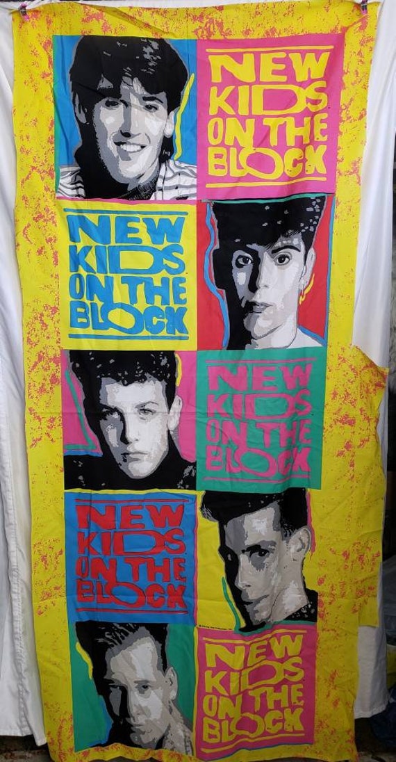 New Kids on the Block Fabric Panel NKOTB 1990 Original Vintage 70