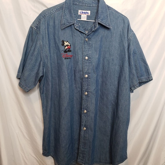 Vintage Disney Store Denim Work Shirt Cintas Size… - image 1