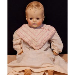 Vintage Schilling Sprechen Baby Doll 20 Zoll Mute Hole In Kleid aufziehen wie es ist