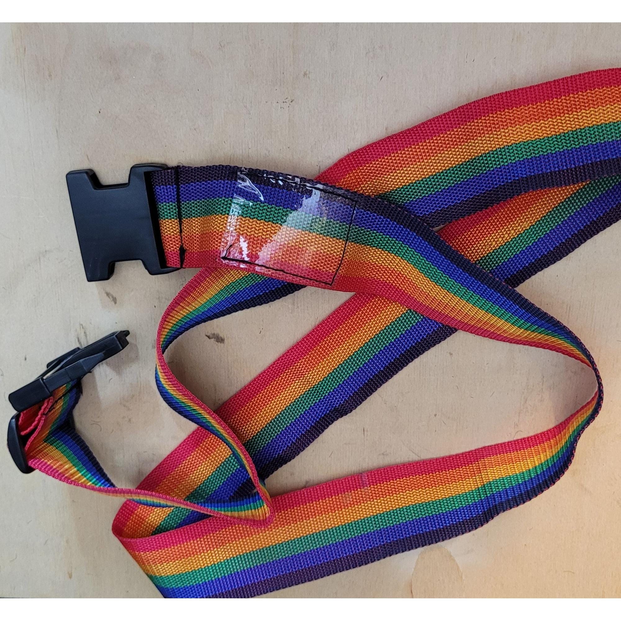 Vintage Regenbogen Koffer Gurtband Nylon Gurtband Kunststoff Clip Adresse Hülle