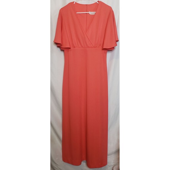Vintage Suede Polyester Maxi Dress with Flap Pockets and Belt
