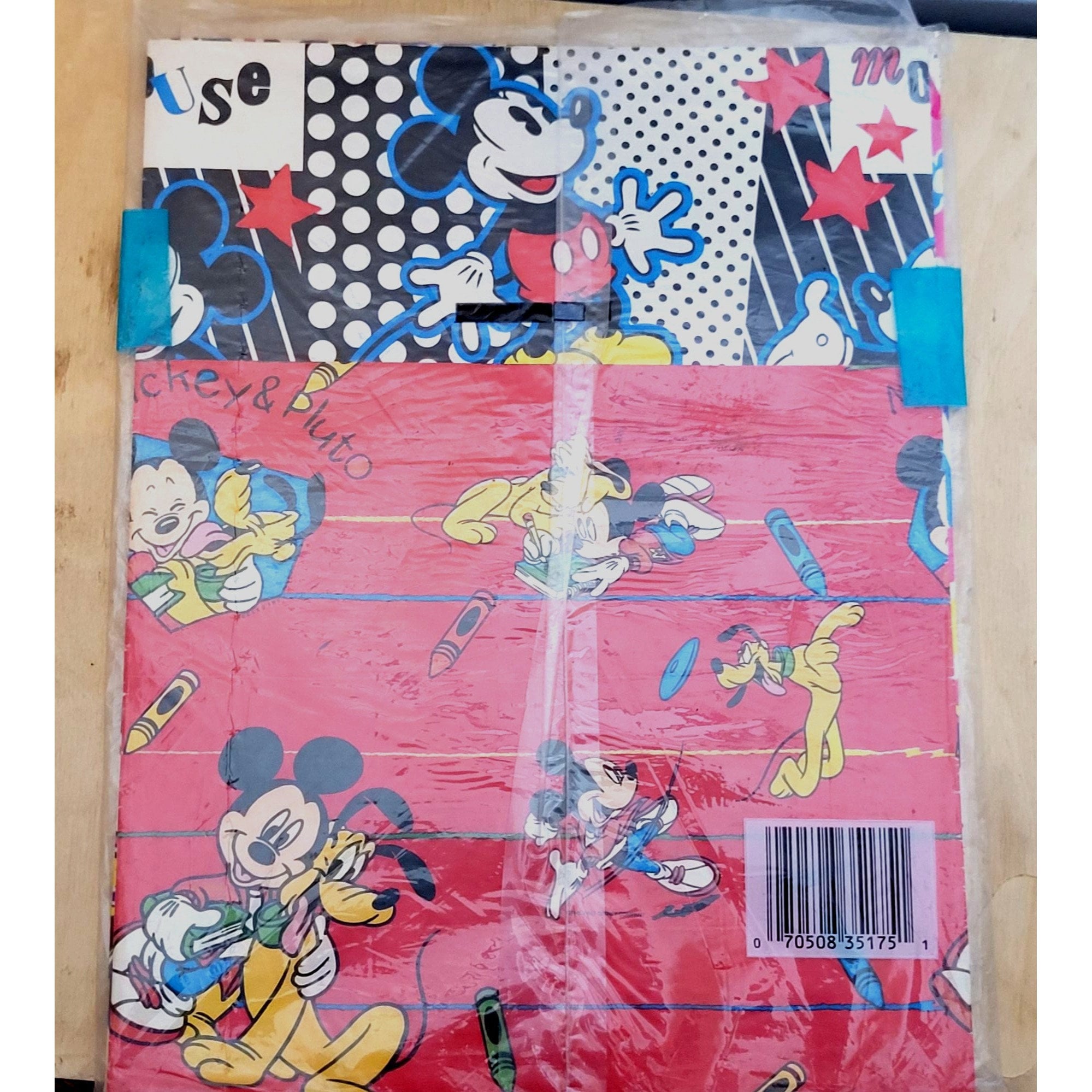 Vintage Wrapping Paper Cleo Mickey Mouse Open Package 4 Sheets Bright ...