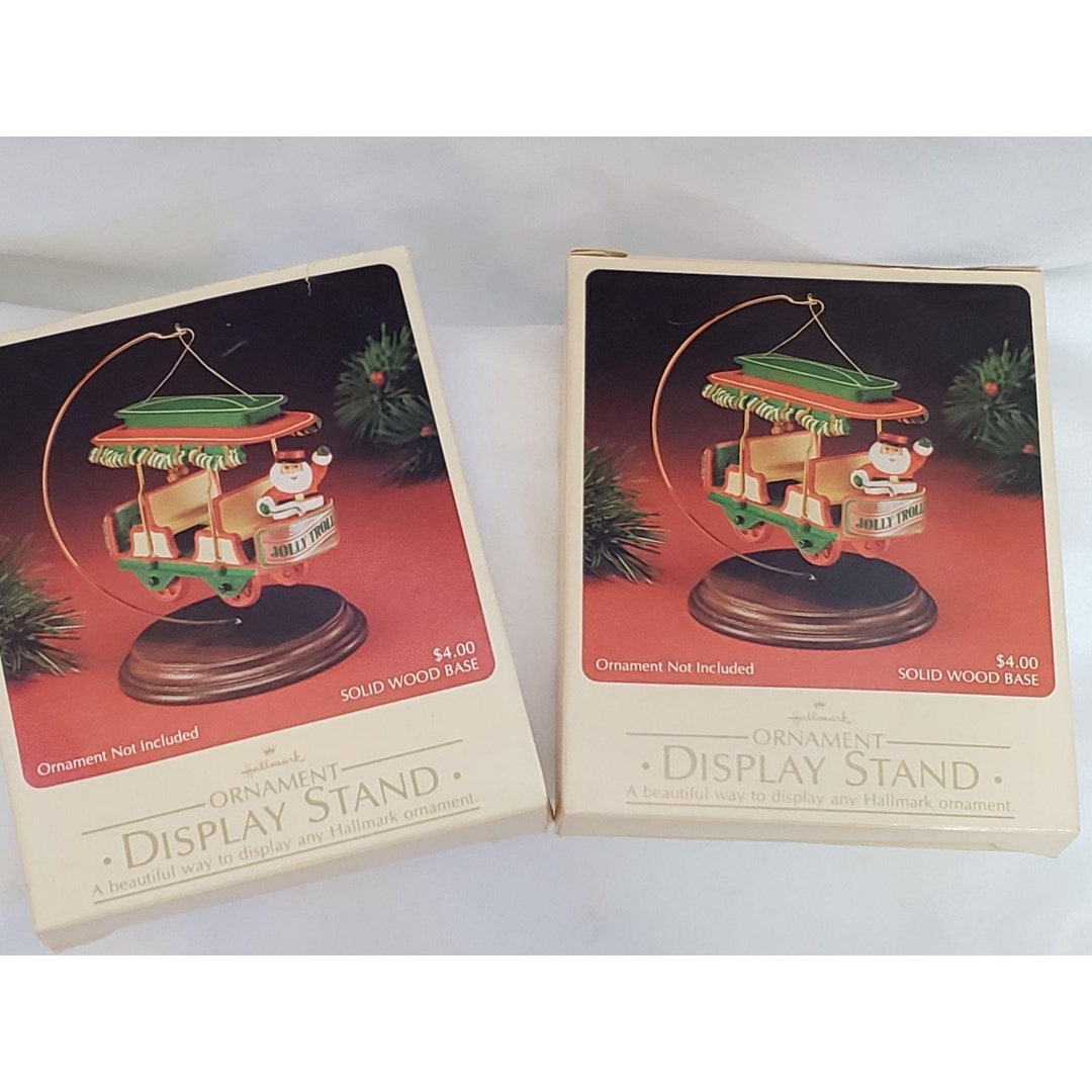Hallmark Ornament Display Stands Set of 2 Vintage Original Boxes QX713