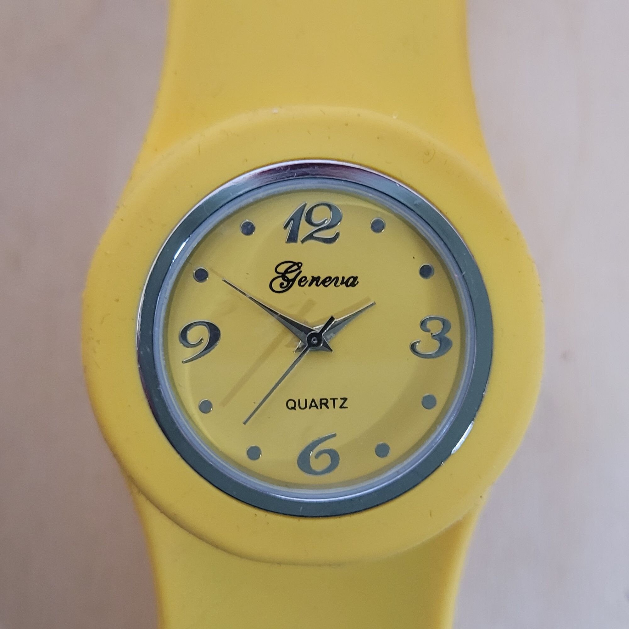 Geneva Watch Lot of 3 Yellow Orange Silicone Bands Untested 