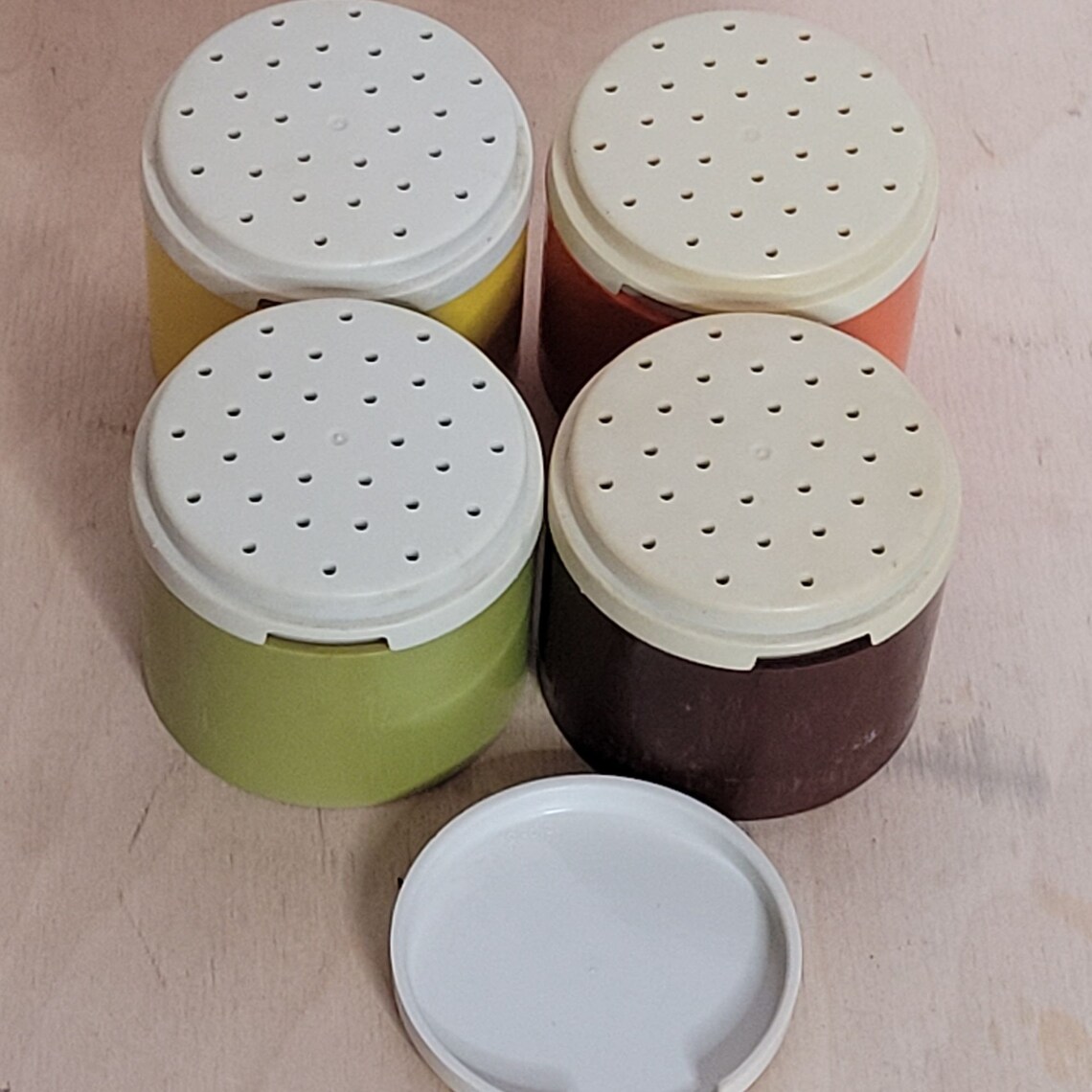 Vintage Tupperware Spice Shaker 1308 Set of 4 Stacking Etsy