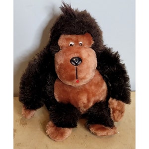 Vintage Dakin Gorilla Plush Attila and Hunee 1982 Stuffed Monkey Toy Fluffy