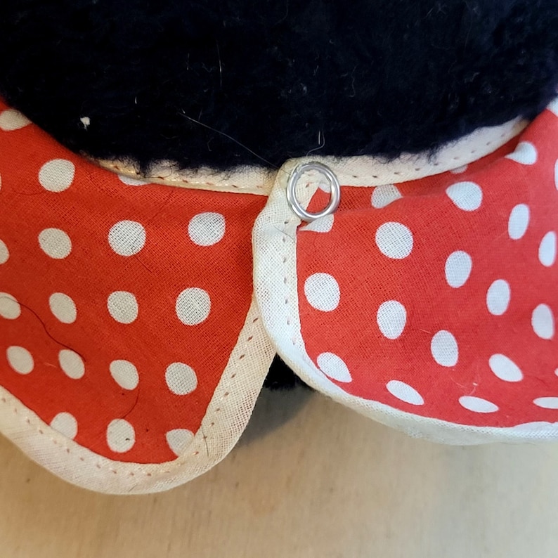 Vintage Minnie Mouse Plush 11 Inches 60s 70s Retro Red Dress Pinafore image 8
