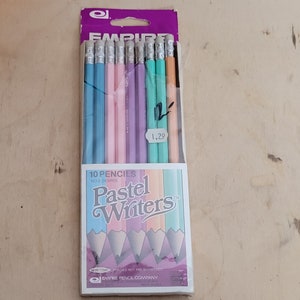 Vintage Pastel Writers Pencils Empire Open Package Set of 9 Only Unsharpened