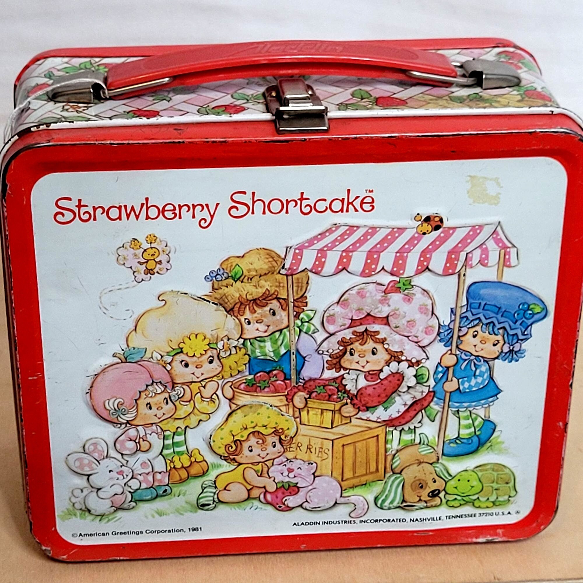 1981 Strawberry Shortcake Metal Lunchbox with Thermos Aladdin No Lid