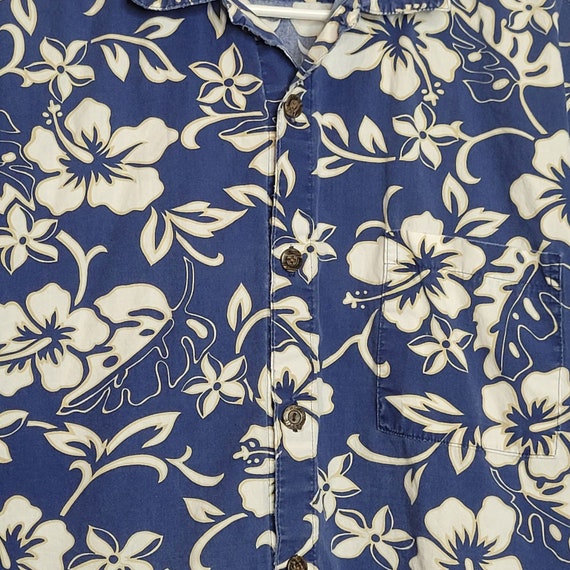 Vintage Hilo Hattie Button Up Shirt Hawaiian Flor… - image 2