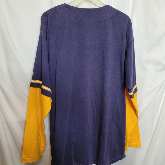 Starter Baseball Jersey Shirt Navy Yellow Long Sl… - image 8