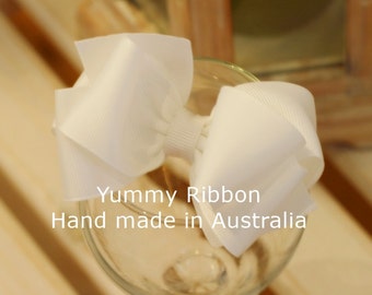 Ballet (white) hair bow / party hair bow / girls hair bow / dance hair bows / kids hair bow / girl hair clip / girls ribbon bows / cute bows