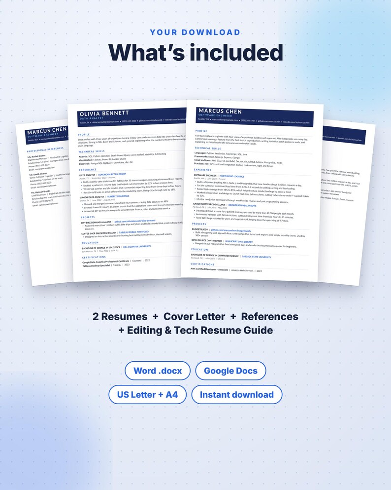 Software Engineer Resume Template, Computer Science Resume, Tech Resume ...