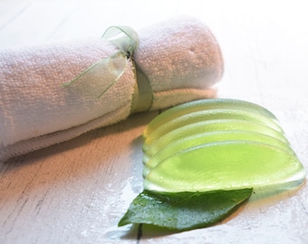 soap -  Summer Breeze Coconut Lime & Verbena Soap - Natural handmade soap - Bath and Body - green